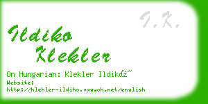 ildiko klekler business card